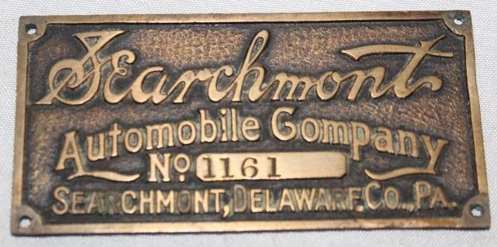 1903 Searchmont Automobile Co Brass Serial Data Tag Emblem (1 of 2)