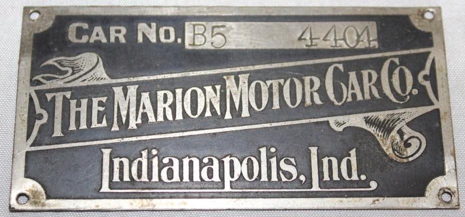 1926-1933 Marion Motor Car Co Serial Data Tag Emblem (1 of 2)