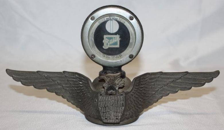 Buick Boyce Moto Meter Radiator Mascot Hood Ornament w/ Winged Base (1 of 5)