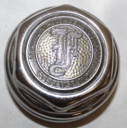 Franklin Automobile Co Threaded Hubcap: 3" x 2"
