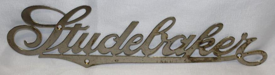 1920's Studebaker Motor Car Co Radiator Emblem Script (1 of 2)