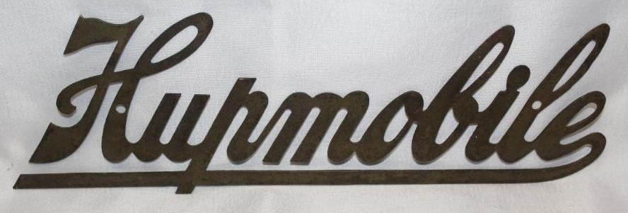 1909-1914 Hupmobile Motor Car Co Brass Radiator Emblem Script (1 of 2)