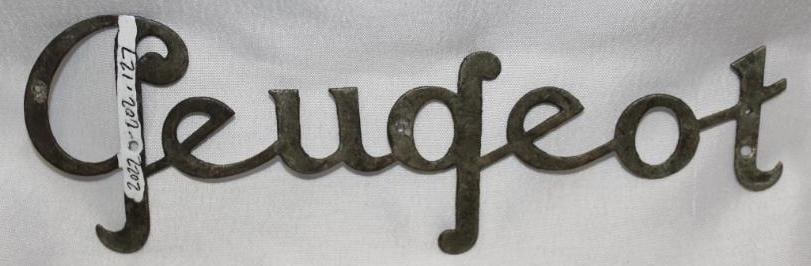 1920's Peugeot Radiator Emblem Script (1 of 2)