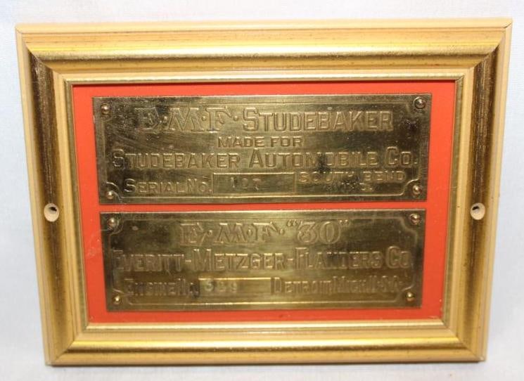 1910-1914 E.M.F. 30 Brass Serial Data Tag Emblems (1 of 2)