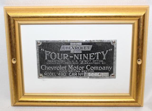 1915-1922 Chevrolet Four-Ninety Serial Data Tag Emblem (1 of 2)