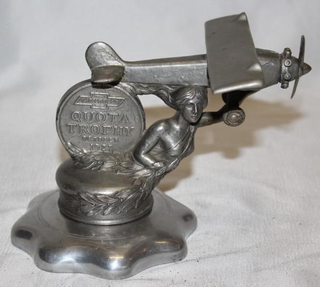 1927 Chevrolet Radiator Mascot Hood Ornament Quota Trophy (1 of 6)