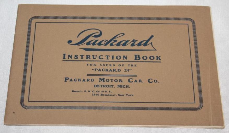 1906 Packard Model 24 Owner's Manual Instruction Book (1 of 10)