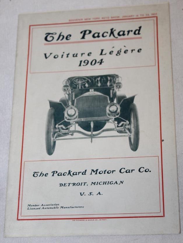 1904 The Packard  "Voiture Legere" Sales Brochure Book, Model L (1 of 5)