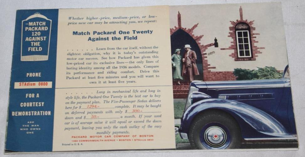 1936 Packard "New 120" Sales Brochure Book (1 of 3)