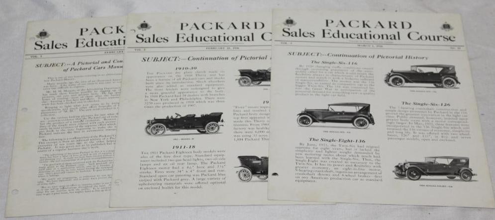 1926 Packard Sales Educational Course Volume 20, 21, 22: 8.5" x 11" each