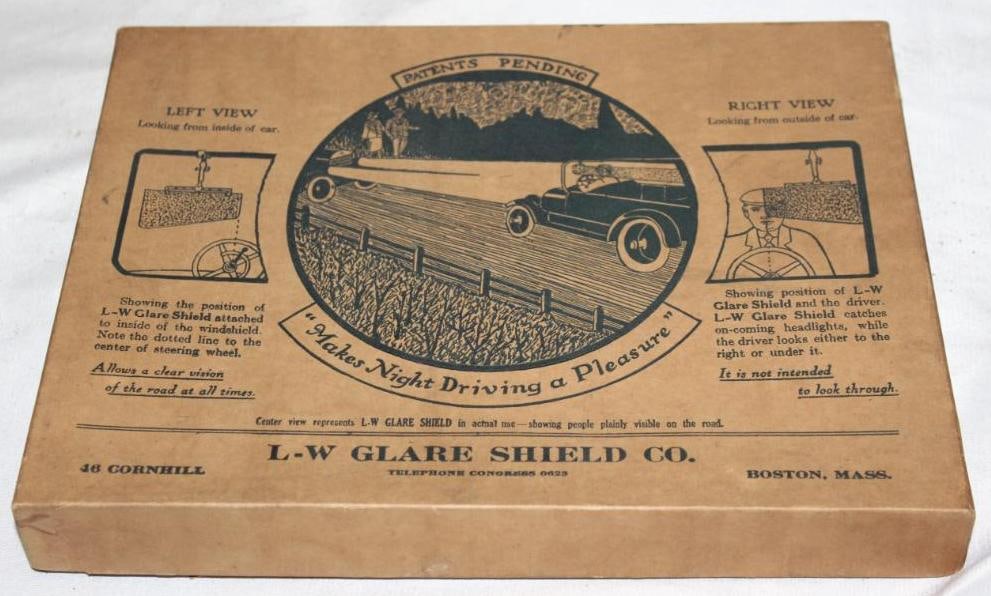 NOS 1920's Automobile Accessory L-W Glare Shield (1 of 3)