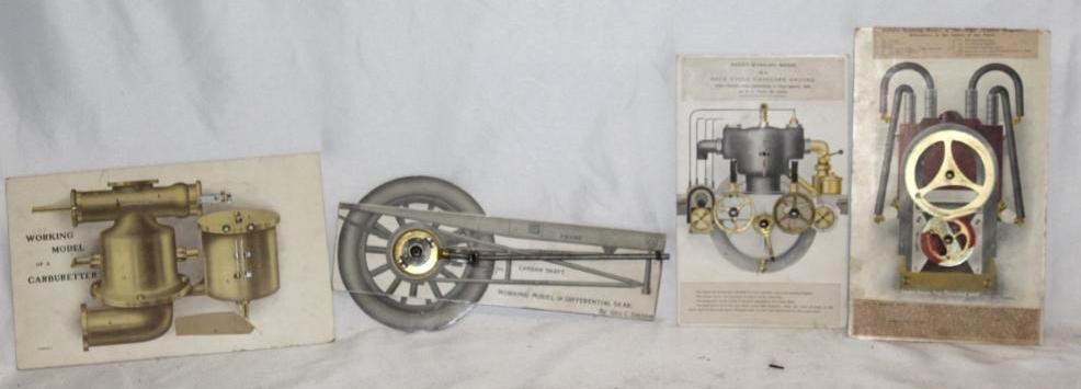 Group of 4 Dyke's 1910's Automobile Working Models; Carburetor, Differential, 4 Cylinder Engine, (1 of 5)