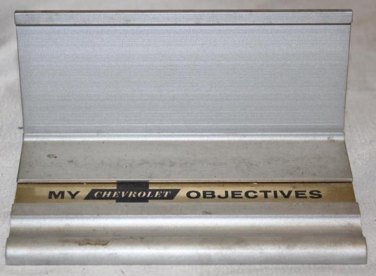 Chevrolet Dealership "My Chevrolet Objectives" Advertising Desktop Name Holder: 3" x 3" x 5.25"