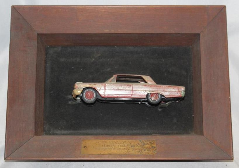 1963 Ford Gold Car Award Dealership Wall Plaque: 16" x 12" x 3"