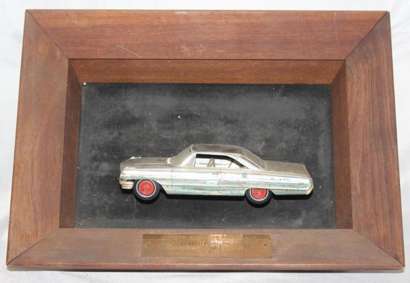 1964 Ford Gold Car Award Dealership Wall Plaque: 16" x 12" x 3"