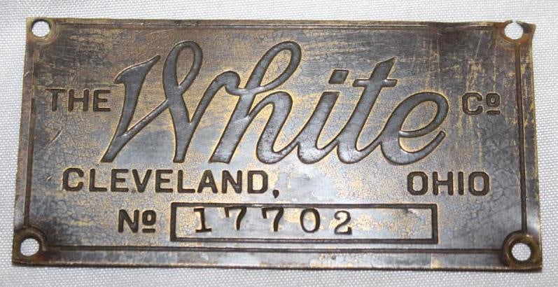 1906-1915 White Motor Car Co Serial Data Tag Emblem (1 of 2)