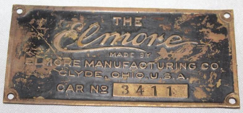 1910 Elmore Brass Serial Data Tag Emblem (1 of 2)