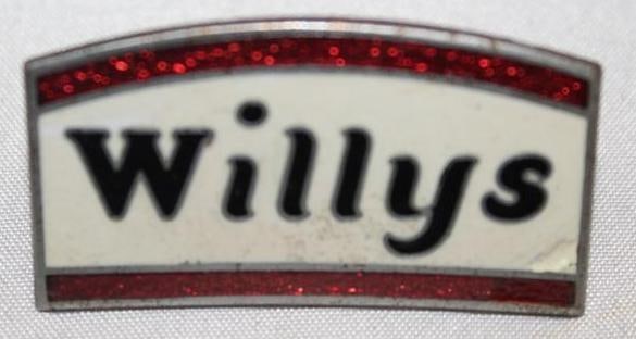 1930 Willys-Knight 2nd Series Radiator Emblem Badge: 1.75" x 1", Cloisonne