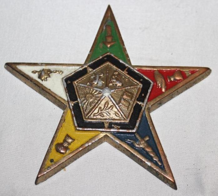 Masonic Star Automobile Radiator Emblem Badge (1 of 2)