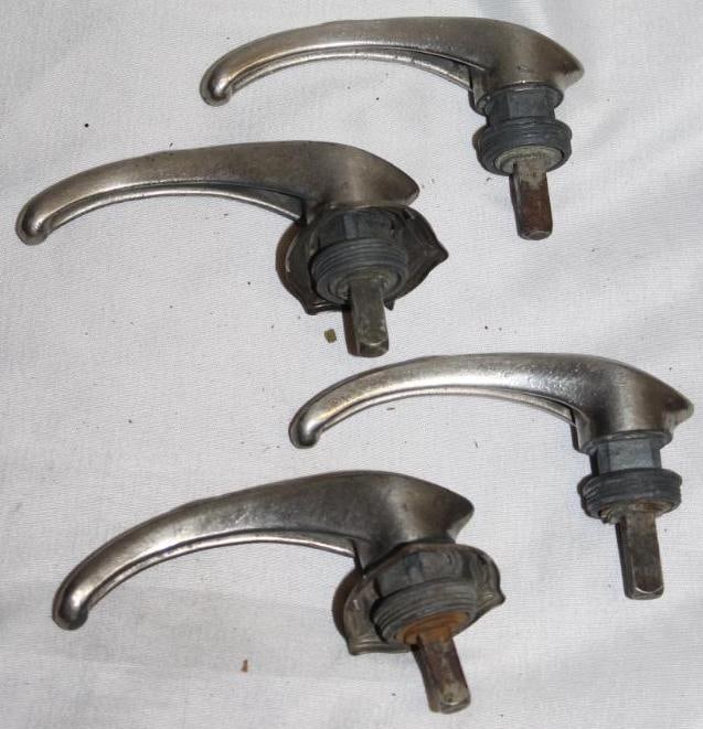 Group of 4 1928-1929 Hudson Essex Pinecone Doorhandles: largest 4.25" x 1.5" x 3"