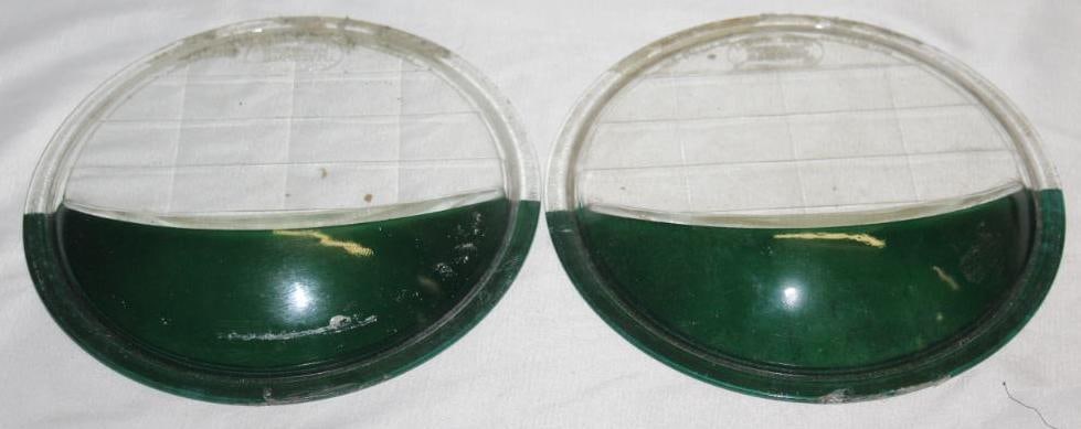 Pair of Green MacBeth Shaded Headlight Lenses: 8.5" diameter