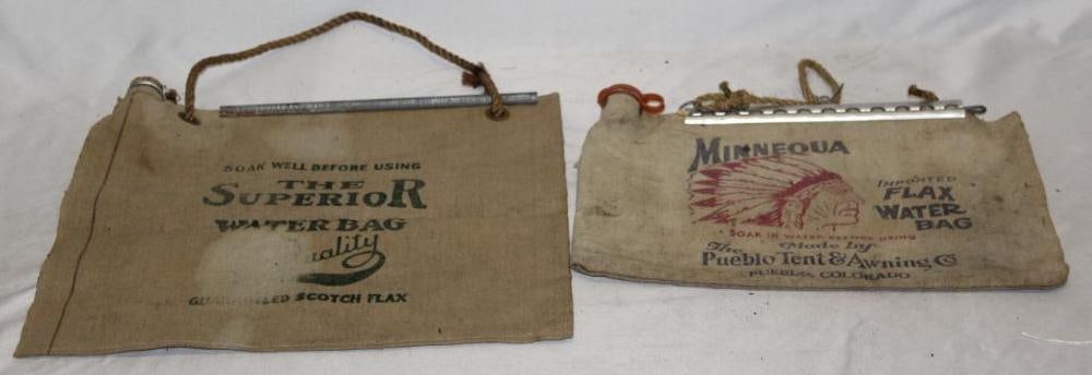 Group of 2 Early Automobile Advertising Radiator Flax Water Bags; Minnequa & Superior (1 of 6)