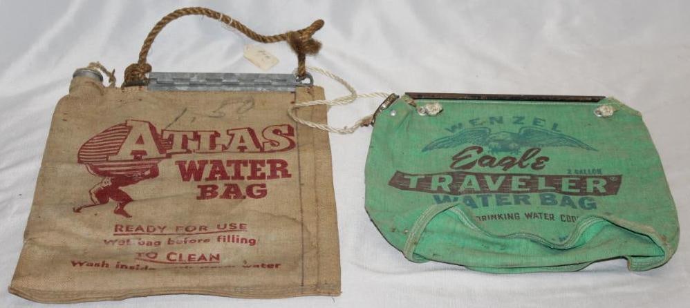 Group of 2 Early Automobile Advertising Radiator Flax Water Bags; Atlas & Wenzel Eagle (1 of 5)