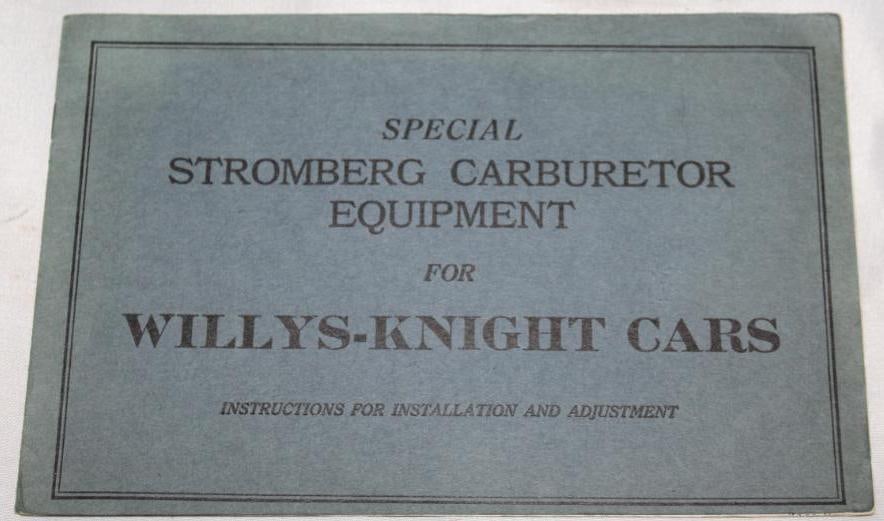 1920-1922 Willys Knight Cars Stromberg Carburetor Operators Manual (1 of 4)