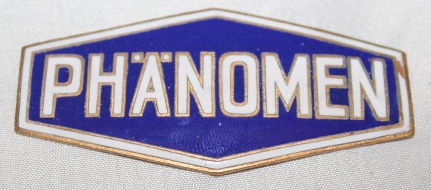 1926-1930 Phanomen Radiator Emblem Badge: 3" x 1.25", Cloisonne
