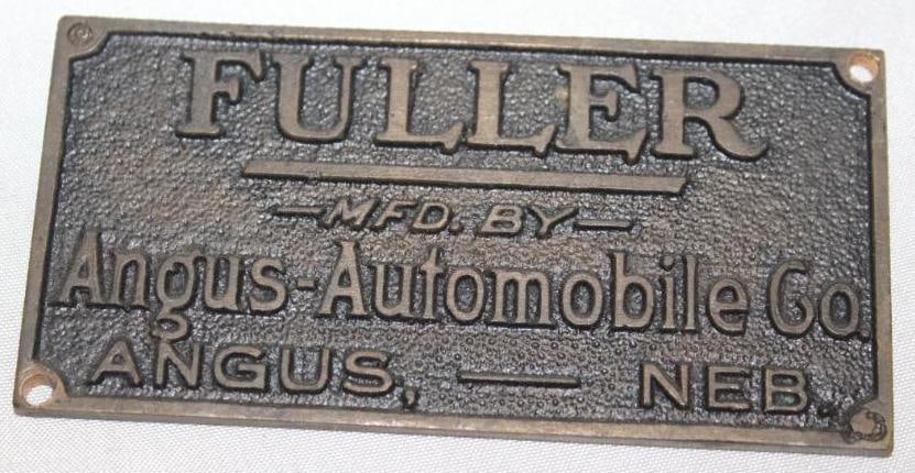 1908 Fuller Angus Automobile Co Brass Emblem Badge (1 of 2)