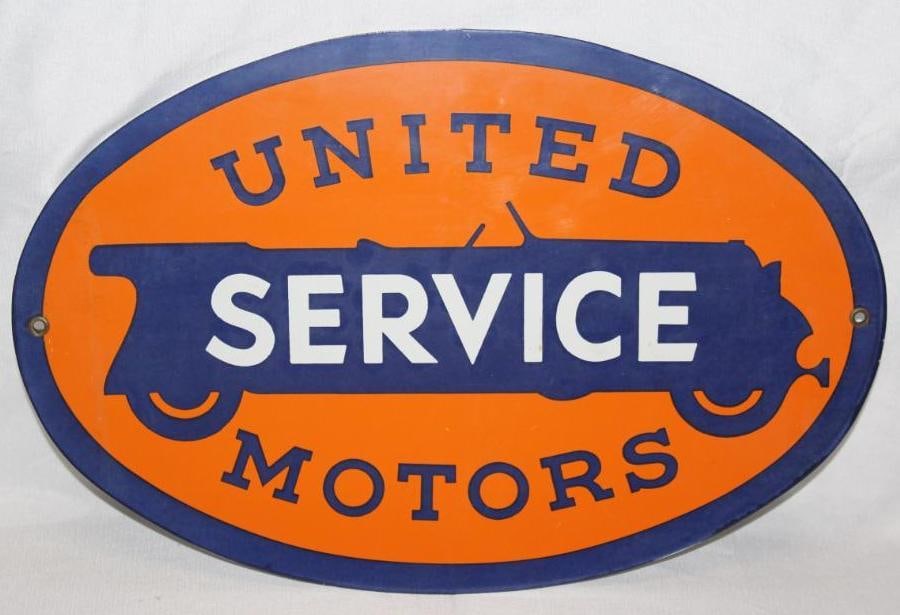 United Motors Service Porcelain Advertising Sign - Reproduction (1 of 2)