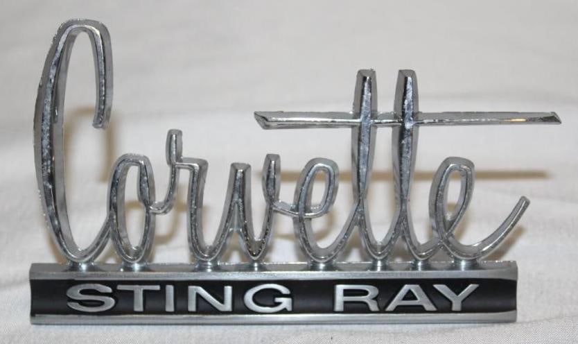 1966-1967 Chevrolet Corvette Hood Rear Deck Emblem: 5.25" x 3.25"