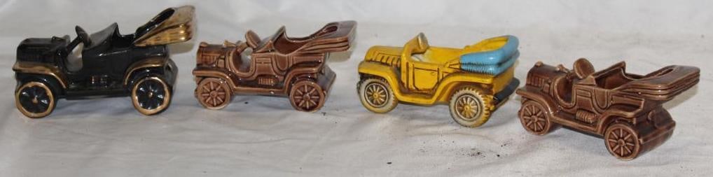 Group of 4 Ceramic Figural Automobile Planters (1 of 4)