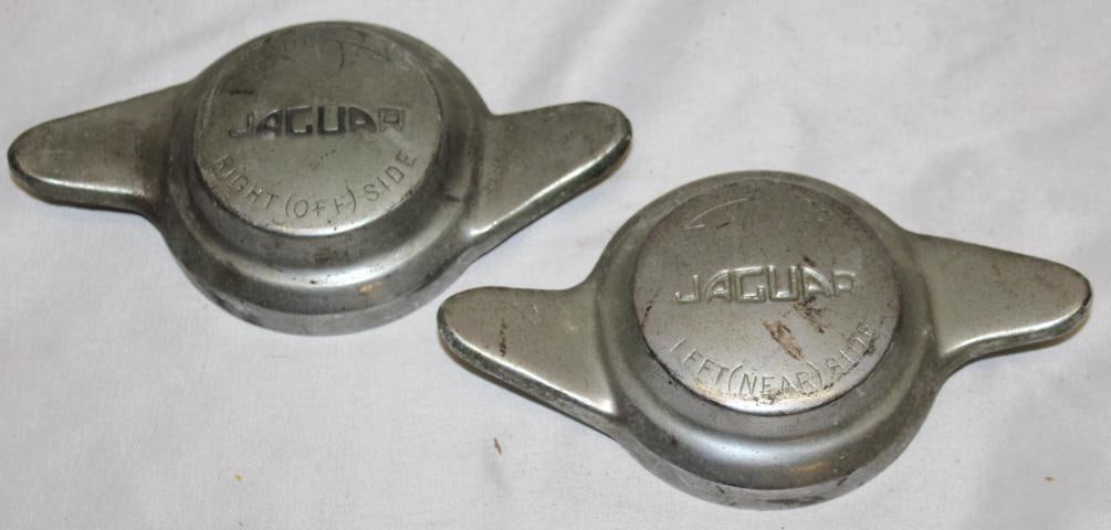 Group of 2 Jaguar XKE Threaded Knock-off Hubcaps (1 of 2)