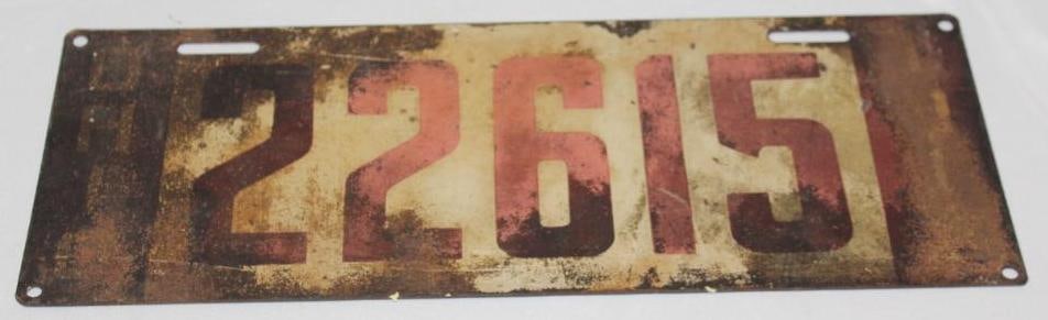 1913 Ohio License Plate: 13.75" x 5.5"