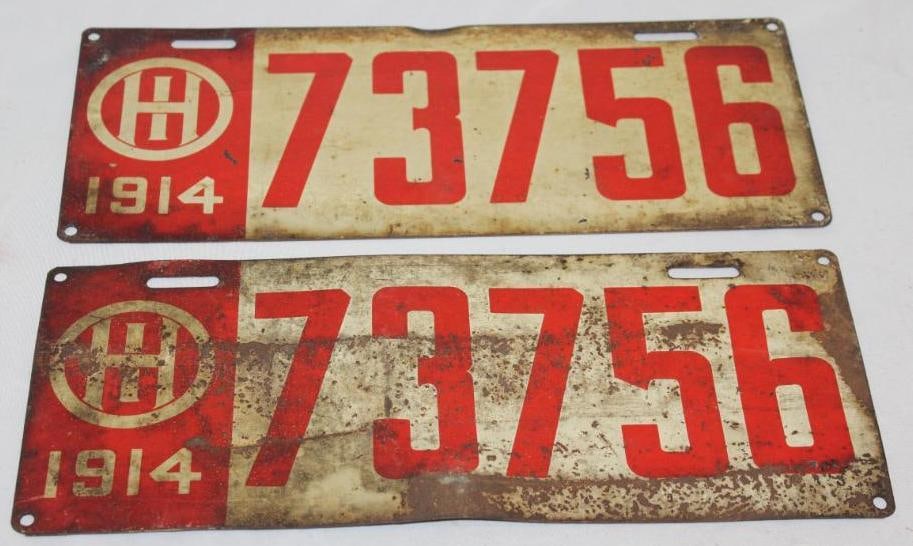 Pair of 1914 Ohio License Plates (1 of 4)