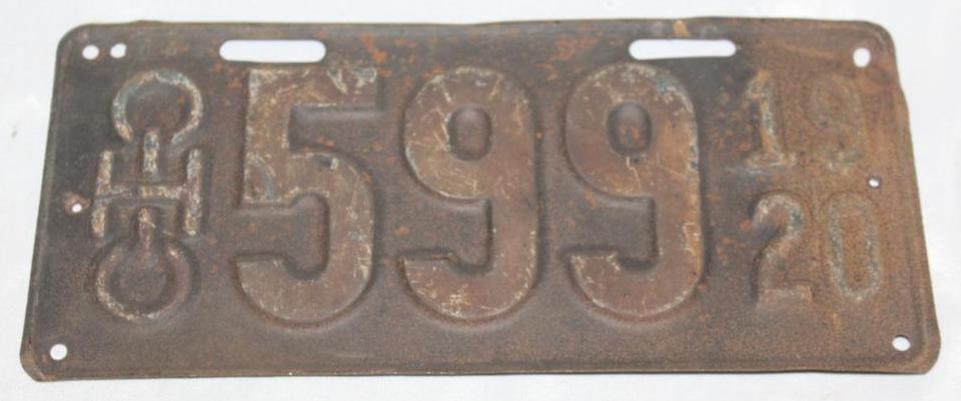1920 Ohio 3 Digit License Plate (1 of 2)