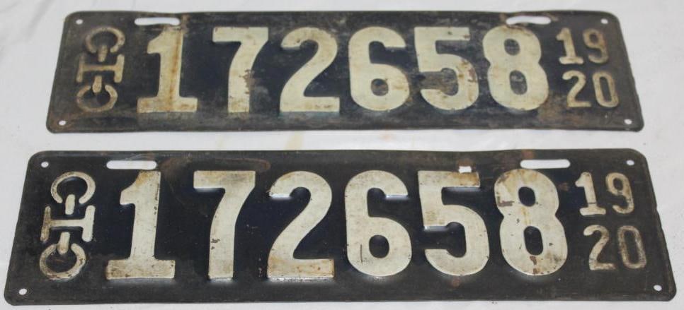 Pair of 1920 Ohio License Plates (1 of 5)