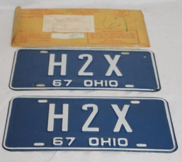 Pair of 1967 Ohio License Plates H2X (1 of 5)