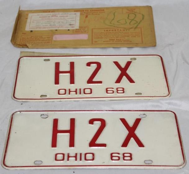 Pair of 1968 Ohio License Plates H2X (1 of 5)