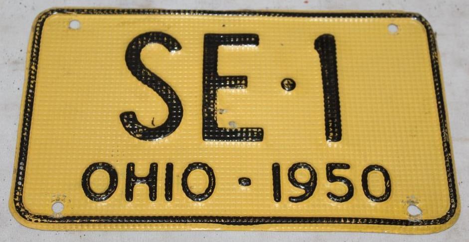1950 Ohio OH Waffle License Plate #SE-1 Short (1 of 2)