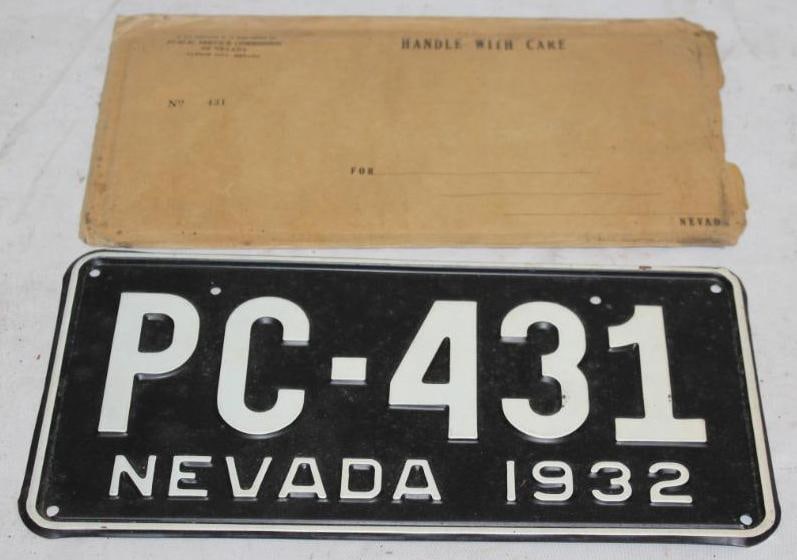 1932 Nevada NV License Plate (1 of 3)