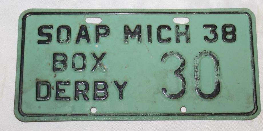 1938 Michigan Soap Box Derby #30 License Plate (1 of 2)
