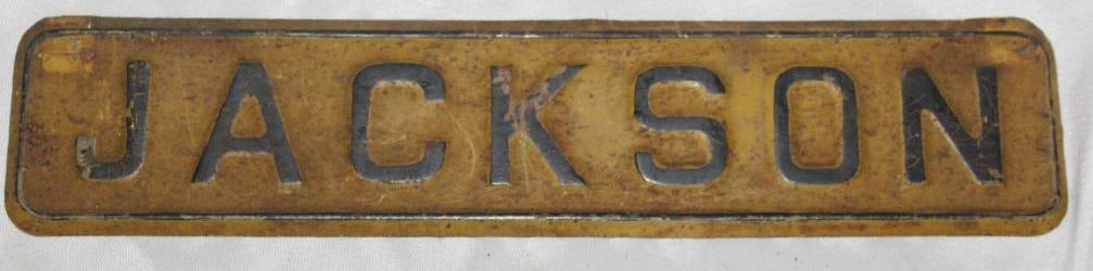 Jackson Michigan City License Plate Extension: 10" x 2.25"
