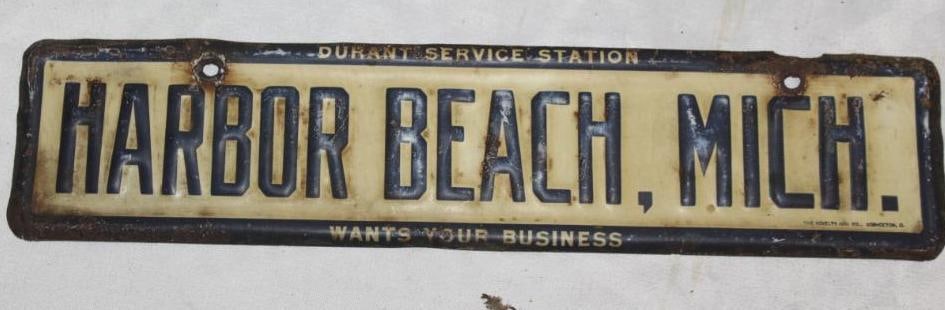 Harbor Beach Michigan City License Plate Extension Durant Service Advertising: 13" x 3"