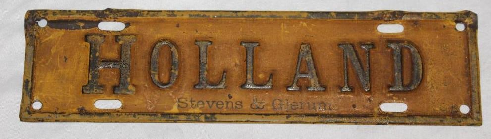 Holland Michigan City License Plate Extension Stevens & Glerum: 12.5" x 3.25"