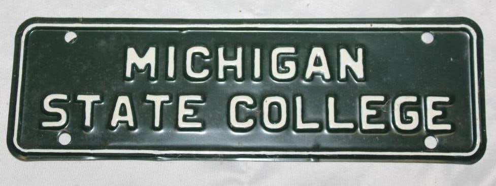 Michigan State College License Plate Extension (1 of 2)