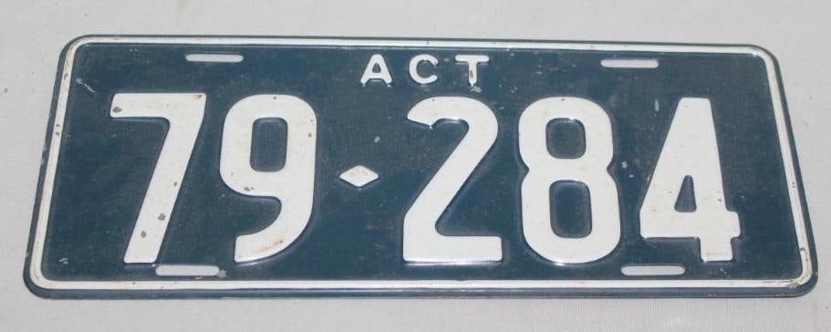 Australian Capital Territory ACT License Plate: 12.25" x 5.25"