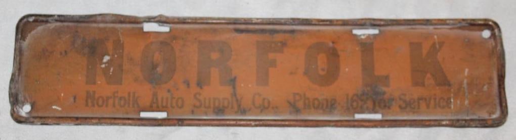 Norfolk Virginia VA License Plate City Extension, Auto Supply: 10.25" x 2.5"