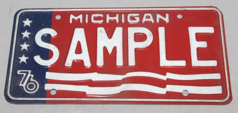 1976 Michigan SAMPLE License Plate (1 of 2)